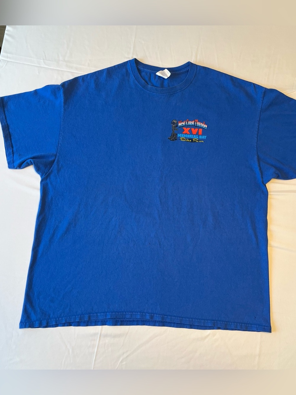 West Coast Thunder XVI 2015 Bike Run Double Sided Tee 2XL Harley Biker